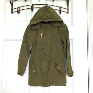 Army Green Canvas Hooded Jacket size 5
